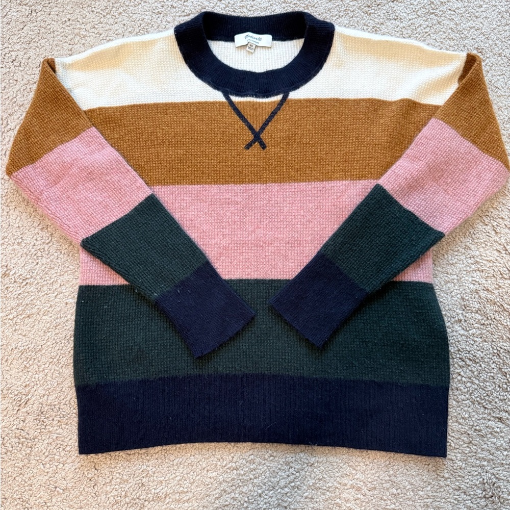 100% Cashmere Madewell Colorful Striped Women's Sweater
